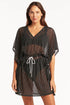 Sea Level Shorline Panelled Mesh Kaftan