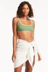 Sea Level Overswim Frayed Sarong