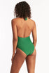 Sea Level Honeycomb U Bar Halter One Piece