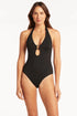 Sea Level Essentials Keyhole Halter One Piece