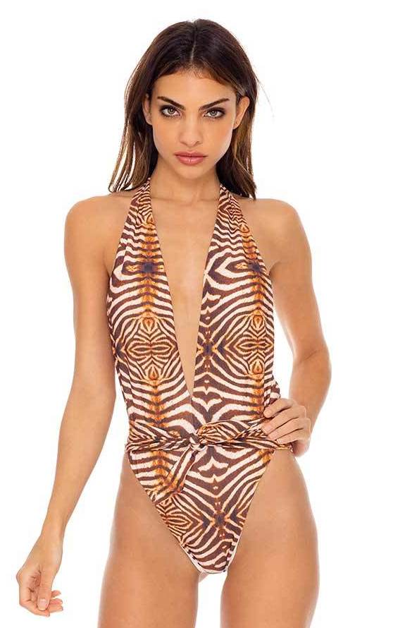 Luli Fama Safari Dreams RUCHED ONE PIECE BODYSUIT