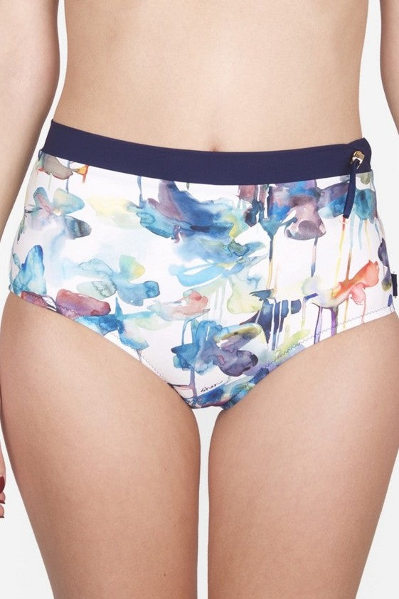 Shan Lily Rose Full coverage high waist bikini bottom