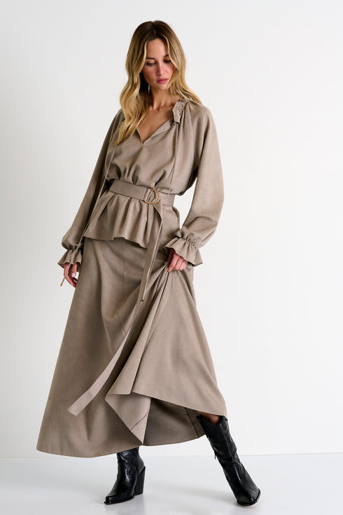 Shan Kate Maxi vegan suede skirt
