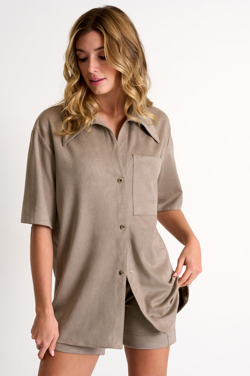 Shan Kate Vegan suede blouse