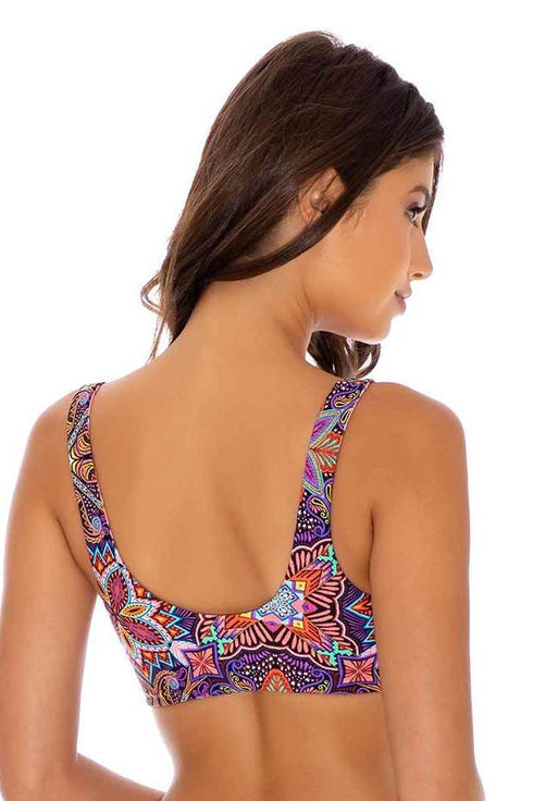 Luli Fama Tiki Babe REVERSIBLE TIE FRONT TANK TOP