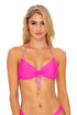 Luli Fama Time To Fiesta NEON PINK DRAWSTRING HALTER BANDEAU TOP