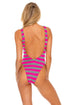 Luli Fama Time To Fiesta NEON PINK TANK OPEN ONE PIECE BODYSUIT