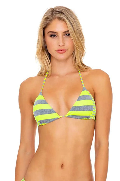 Luli Fama Time To Fiesta NEON YELLOW SEAMLESS TRIANGLE TOP