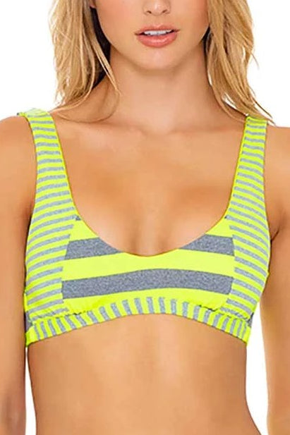 Luli Fama Time To Fiesta NEON YELLOW TANK BRALETTE TOP