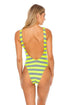 Luli Fama Time To Fiesta NEON YELLOW TANK OPEN ONE PIECE BODYSUIT