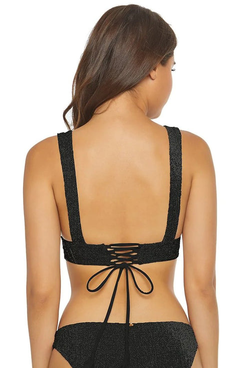 PQ Swim Twilght Banded Lace Up Halter