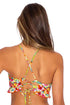 Luli Fama Wild Flower PUCKERED RUFFLE BRALETTE TOP