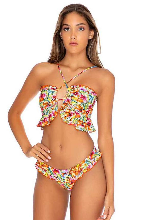 Luli Fama Wild Flower RUFFLE BANDED MODERATE BOTTOM