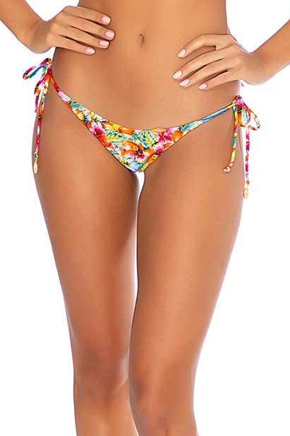 Luli Fama Wild Flower RUCHED BRAZILIAN TIE SIDE BOTTOM