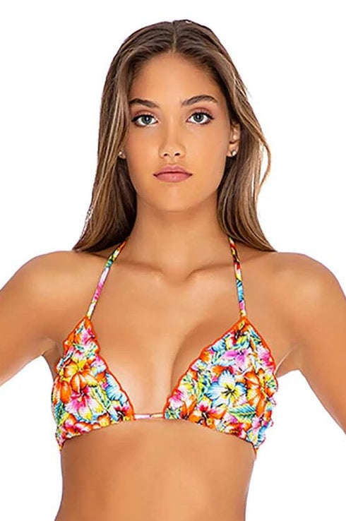 Luli Fama Wild Flower TRIANGLE HALTER TOP