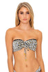 Luli Fama Wild Side LACE TRIM DRAWSTRING BANDEAU TOP
