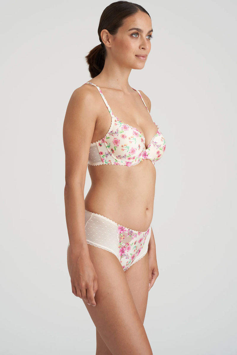 Marie Jo Chen Pearled Ivory Balcony Bra Horizontal Seam