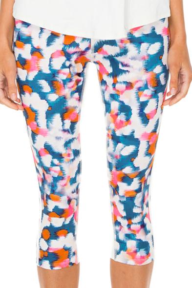 Luli Fama Via Blanca Stripe Panel Inner Thigh Capri Legging