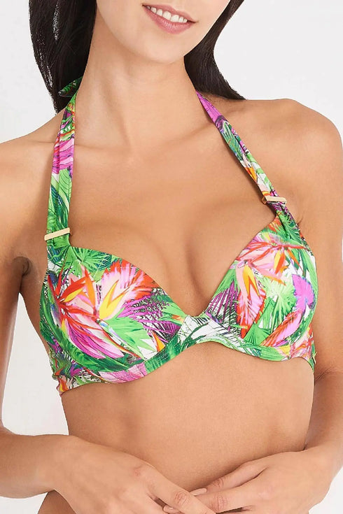 Aubade Fleurs Tropicale Moulded Plunge Bikini Top