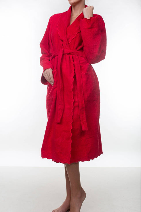 Luna Di Giorno Festone Ricamo Shawl Bathrobe