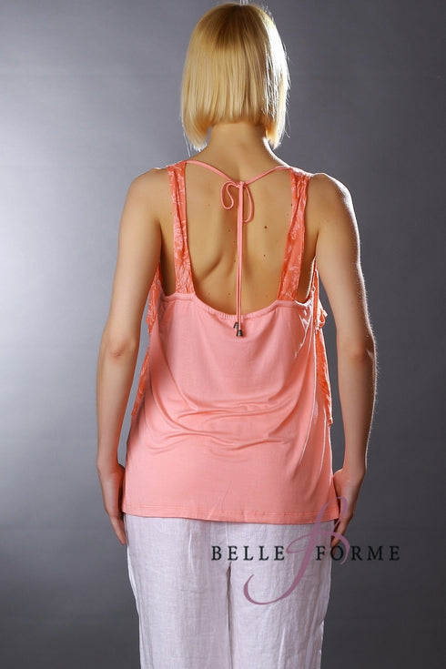 laFABBRICAdelLINO Tank top with flounces in front