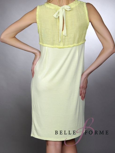 laFABBRICAdelLINO Dress sleeveless jersey and linen gauze
