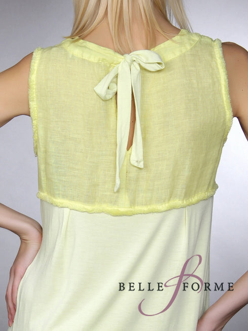 laFABBRICAdelLINO Dress sleeveless jersey and linen gauze