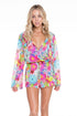 Luli Fama Paraiso Wrap Front Long Sleeve Romper