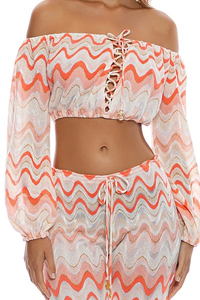 Luli Fama Sky Waves Crop Top