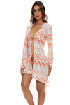Luli Fama Sky Waves V-NECK OPEN TUNIC