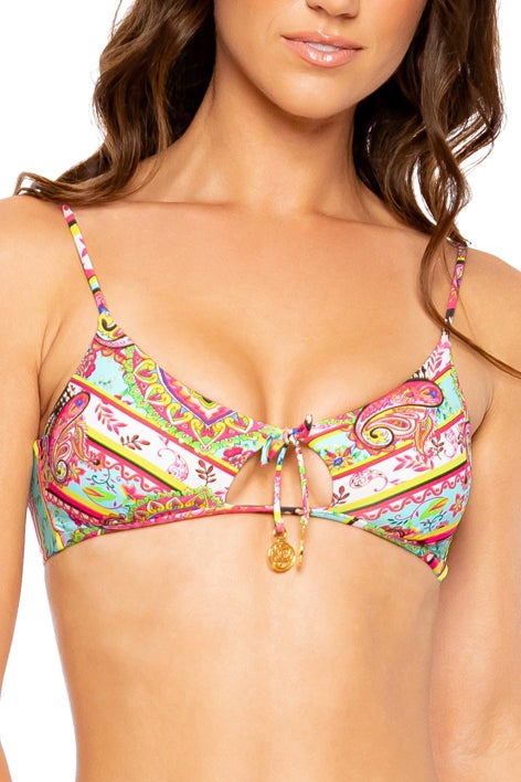 Luli Fama Miami Bound SCOOP NECK CUT OUT TOP