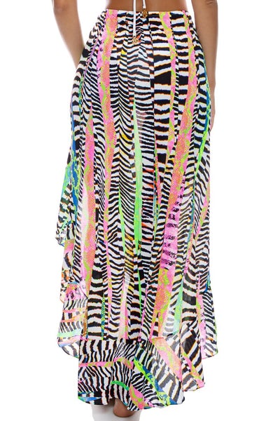 Luli Fama Luli Disco RUFFLE HIGH LO SLIT SKIRT