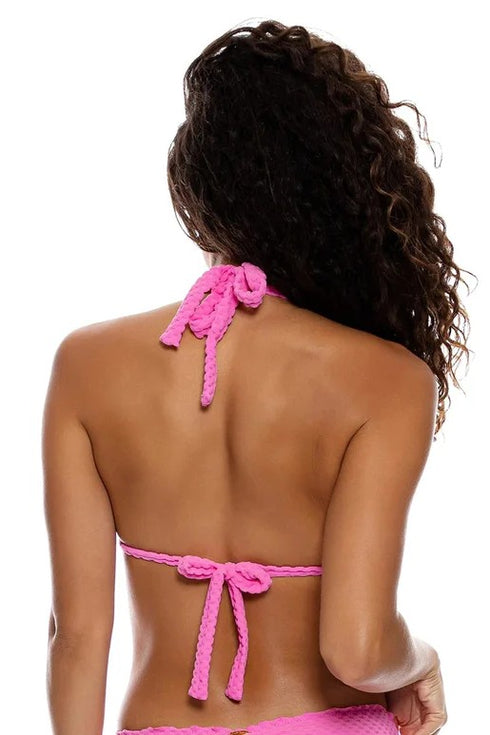 Luli Fama Beach Fuzz Triangle Halter Top