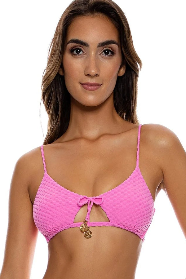 Luli Fama Beach Fuzz Scoop Neck Cut Out Top