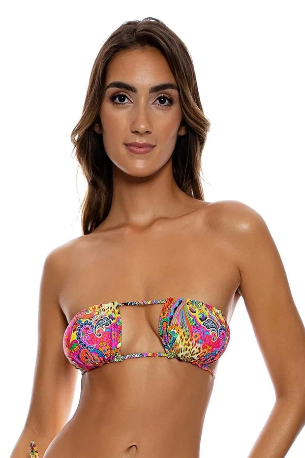 Luli Fama Shore Thing Reversible Multiway Scrunched Cup Bandeau