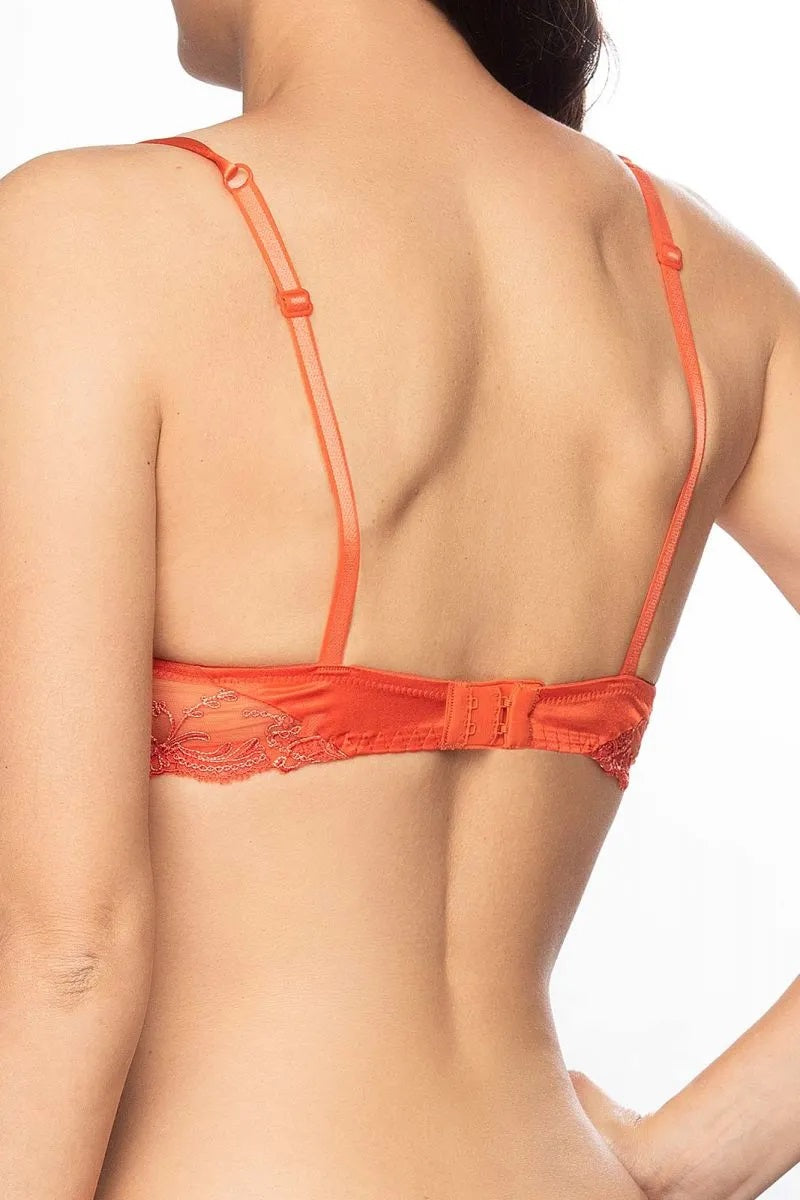 Splendeur Soie Silk Half Cup Bra in Rouge - For Her from The Luxe