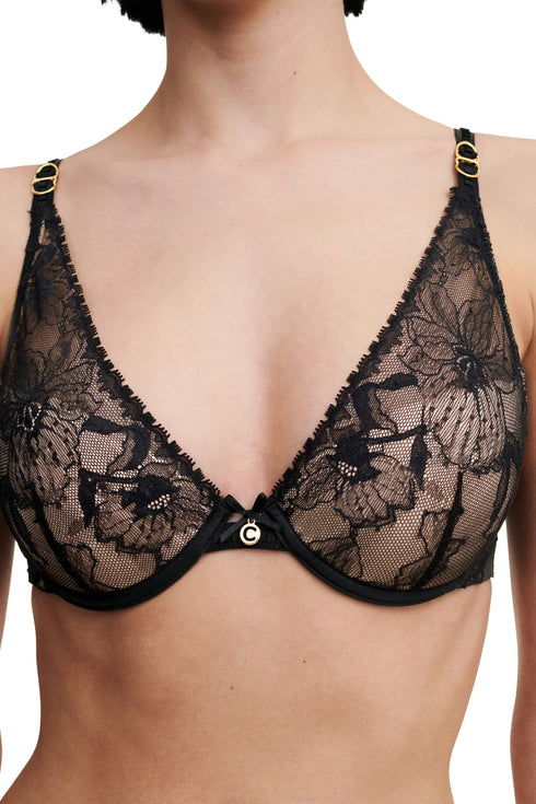 Chantelle Orchids Push-up Plunge Underwire