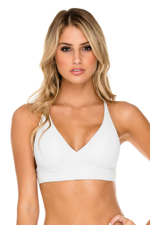 Luli Fama Buleria Halter Cross Back Bustier Top