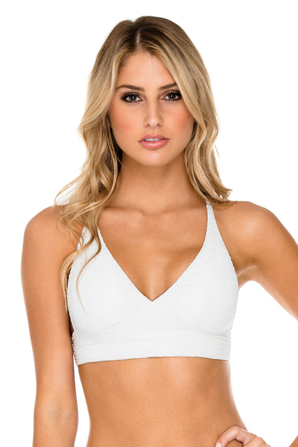 Luli Fama Buleria Halter Cross Back Bustier Top