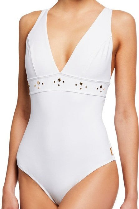 Shan So Sexy Classic plunging V neck one piece