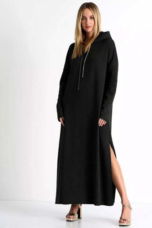 Shan Mila Long hooded fleece dress
