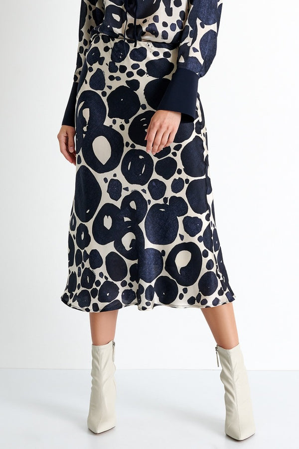 Shan Lea Printed silk midi skirt