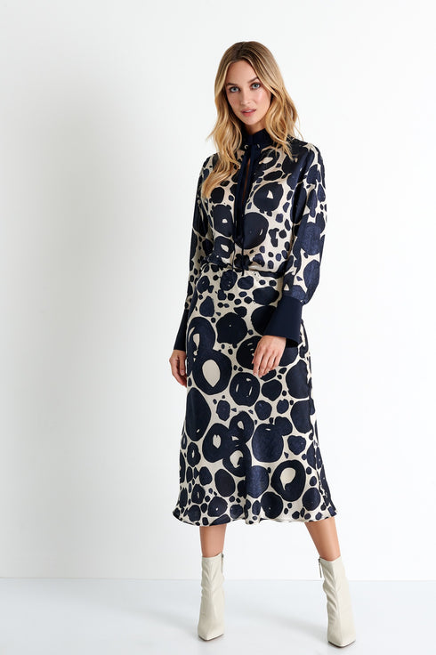 Shan Lea Printed silk midi skirt