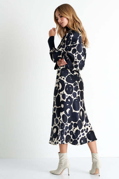 Shan Lea Printed silk midi skirt