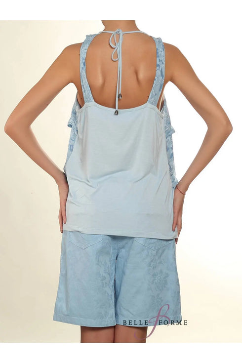 laFABBRICAdelLINO Tank top with flounces in front