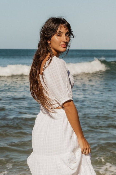 Koy Resort Riviera Smocked Crop Top