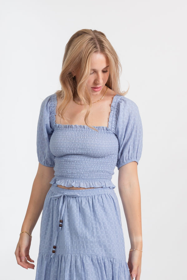 Koy Resort Riviera Smocked Crop Top