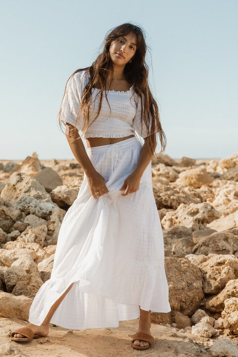 Koy Resort Riviera Smocked Crop Top