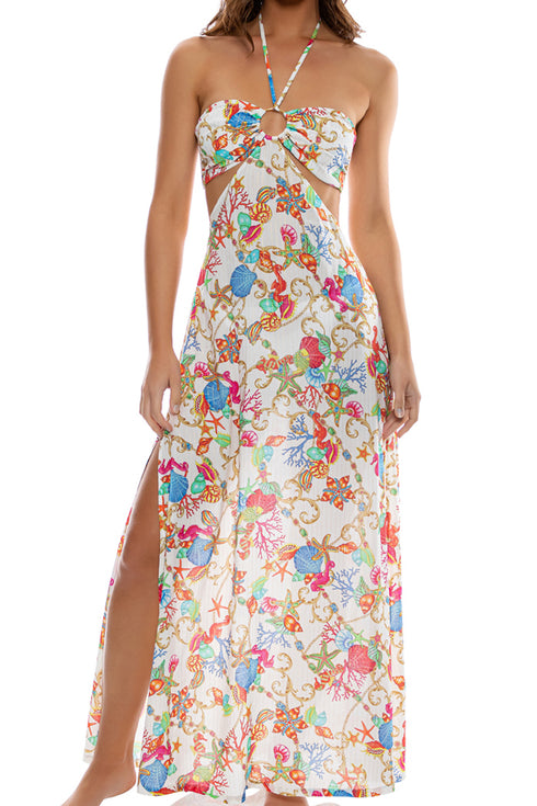 Luli Fama Il Mare Bandeau Ring Cut Out Dress