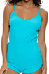 Luli Fama Beach Fuzz Spaghetti Strap Short Romper